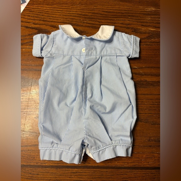 Remember Nguyen Blue Striped Baby Romper with Easter Bunny Design - Picture 4 of 4